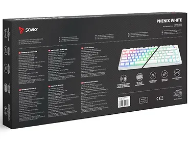 Klawiatura mechaniczna bezprzewodowa SAVIO PHENIX WHITE Gateron Yellow, Pudding