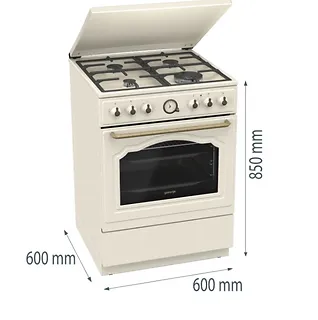 Gorenje Kuchnia gazowo-elektryczna GKS6C71CLI