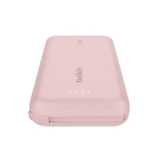 Belkin PowerBank BoostCharge 10k mAh 20w wbudowany kabel-C, port-C, różowy