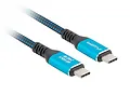 Lanberg Kabel USB-C M/M USB4 1.5M 240W 60HZ czarno-niebieski