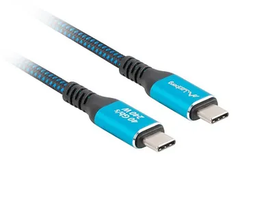 Lanberg Kabel USB-C M/M USB4 1.5M 240W 60HZ czarno-niebieski