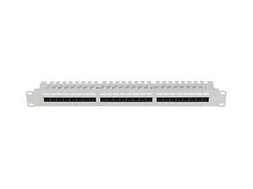 Lanberg Patch panel 24 porty 1U 19 cali kat.6 UTP z organizerem kablowym, szary