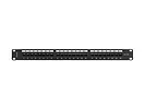 Lanberg Patch panel 24 porty 1U 19 cali kat.6A UTP z organizerem kablowym, czarny