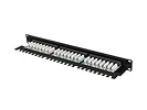 Lanberg Patch panel 24 porty 1U 19 cali kat.6A UTP z organizerem kablowym, czarny