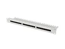 Lanberg Patch panel 24 porty 1U 19 cali kat.6A UTP z organizerem kablowym, szary