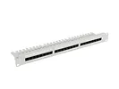 Lanberg Patch panel 24 porty 1U 19 cali kat.6A UTP z organizerem kablowym, szary
