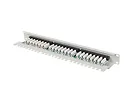 Lanberg Patch panel 24 porty 1U 19 cali kat.6A UTP z organizerem kablowym, szary