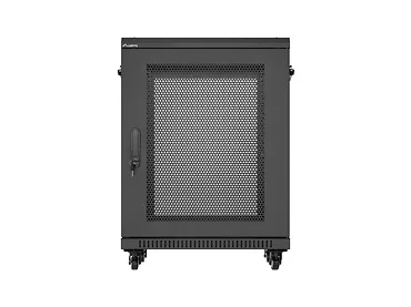 Lanberg Szafa instalacyjna rack stojąca 19 cali 15U 600x600 drzwi perforowane czarna (Flat pack)