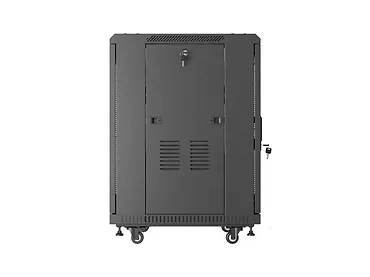 Lanberg Szafa instalacyjna rack stojąca 19 cali 15U 600x600 drzwi perforowane czarna (Flat pack)