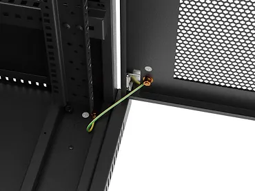 Lanberg Szafa instalacyjna rack stojąca 19 cali 15U 600x600 drzwi perforowane czarna (Flat pack)