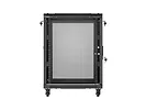Lanberg Szafa instalacyjna rack stojąca 19 cali 15U 600x600 drzwi perforowane czarna (Flat pack)