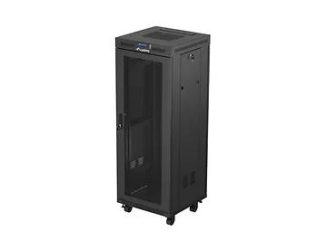Lanberg Szafa instalacyjna rack stojąca 19 cali 32U 600x600 drzwi perforowane LCD czarna (Flat pack)