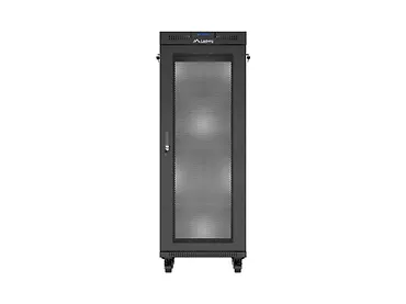 Lanberg Szafa instalacyjna rack stojąca 19 cali 32U 600x600 drzwi perforowane LCD czarna (Flat pack)