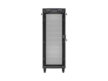 Lanberg Szafa instalacyjna rack stojąca 19 cali 32U 600x600 drzwi perforowane LCD czarna (Flat pack)