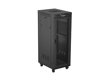 Lanberg Szafa instalacyjna rack stojąca 19 cali 32U 600x800 drzwi perforowane LCD czarna (Flat pack)