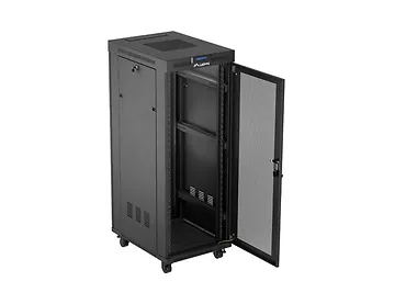 Lanberg Szafa instalacyjna rack stojąca 19 cali 32U 600x800 drzwi perforowane LCD czarna (Flat pack)