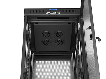 Lanberg Szafa instalacyjna rack stojąca 19 cali 32U 600x800 drzwi perforowane LCD czarna (Flat pack)