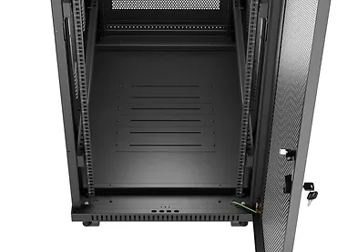 Lanberg Szafa instalacyjna rack stojąca 19 cali 32U 600x1000 drzwi perforowane LCD czarna (Flat pack)