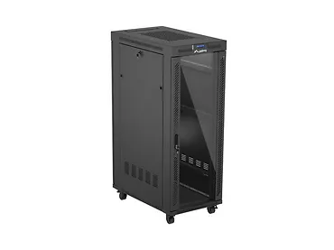Lanberg Szafa instalacyjna rack stojąca 19 cali 32U 600x1000 drzwi przeszklone LCD czarna (Flat pack)