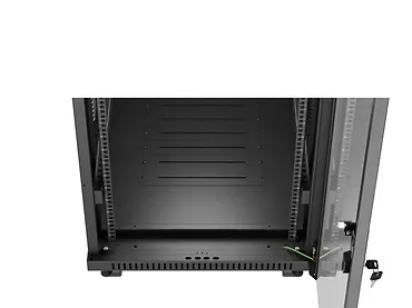 Lanberg Szafa instalacyjna rack stojąca 19 cali 32U 600x1000 drzwi przeszklone LCD czarna (Flat pack)