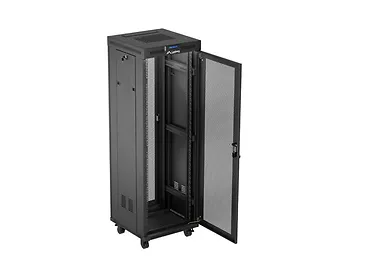 Lanberg Szafa instalacyjna rack stojąca 19 cali 37U 600x600 drzwi perforowane LCD czarna (Flat pack)