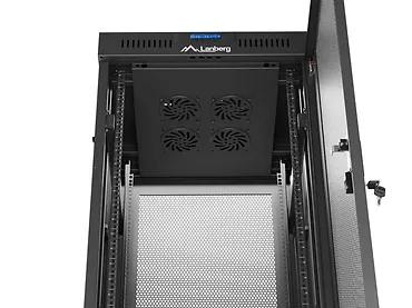 Lanberg Szafa instalacyjna rack stojąca 19 cali 37U 600x600 drzwi perforowane LCD czarna (Flat pack)