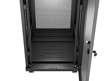 Lanberg Szafa instalacyjna rack stojąca 19 cali 37U 600x600 drzwi perforowane LCD czarna (Flat pack)