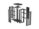 Lanberg Szafa instalacyjna rack stojąca 19 cali 37U 600x600 drzwi perforowane LCD czarna (Flat pack)