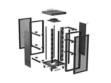 Lanberg Szafa instalacyjna rack stojąca 19 cali 37U 800x800 drzwi perforowane LCD czarna (Flat pack)