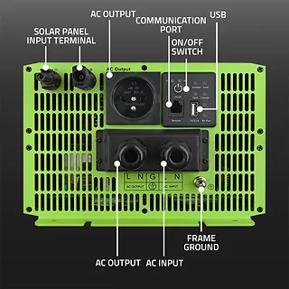 Qoltec Przetwornica solarna 3w1 z funkcją ładowania AC | MPPT | UPS |   ATS | 3000W | 6000W | 12V na 230V | Czysty Sinus