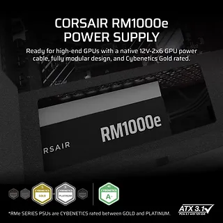 Corsair Zasilacz RM1000e PCIe5.1 80+GOLD F.MODULAR ATX3.1