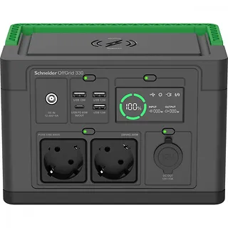 APC Stacja zasilania PPS330-GR Schneider OffGrid Portable Power Station 330, 332Wh   Lithium-ion, 2 Schuko, Sinewave