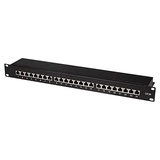 LogiLink Patchpanel CAT6A 19' 24 porty, STP, czarny