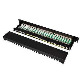 LogiLink Patchpanel CAT6A 19' 24 porty, STP, czarny