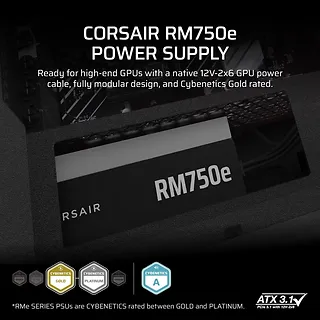 Corsair Zasilacz RM750e PCIe 5.1 80+GOLD F.MODULAR ATX3.1