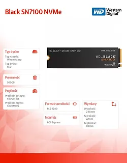 Western Digital Dysk SSD Black 500GB SN7100 NVMe 2280 M2