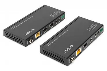 Digitus Przedłużacz / Extender HDMI HDBaseT 150m kat.5e/6/74K 60Hz PoC (Power over Cable) IR audio (zestaw)