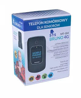 Mesmed Telefon komórkowy z klapką dla seniorów MT-184 BRUNO 4G