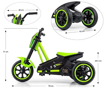 Milly Mally Gokart na pedały Rider Green