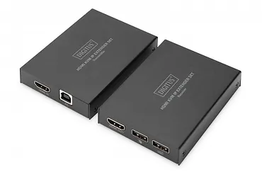 Digitus Przedłużacz / Extender KVM HDMI+USB 150m po kat.5e UTP/IP 1080p FHD 60Hz audio (zestaw)