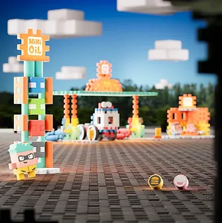 Marioinex Klocki Mini Waffle - Stacja benzynowa 148 elementów