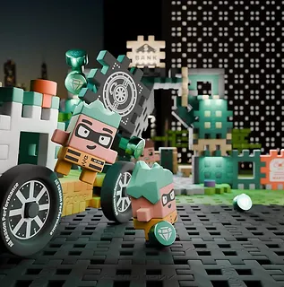 Marioinex Klocki Mini Waffle - Napad na bank 148 elementów