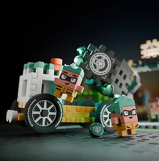 Marioinex Klocki Mini Waffle - Napad na bank 148 elementów