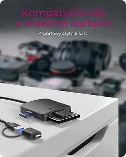 IcyBox Czytnik Kart CF,TF,SD,microSD, Type-C+A, IB-CR302-CU3