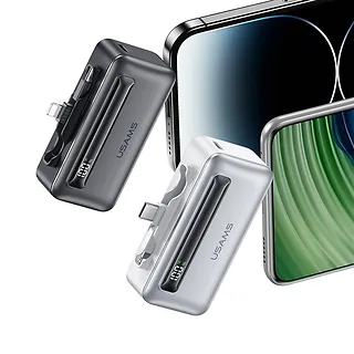 USAMS Powerbank 4500mAh 20W USB-C/Lightning Fast Charge szary