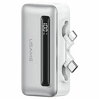 USAMS Powerbank 4500mAh 20W USB-C/Lightning Fast Charge srebrny