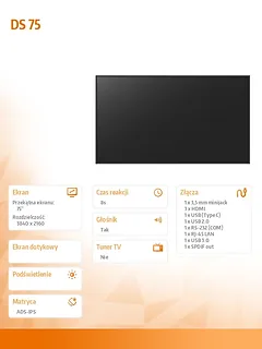 Avtek Monitor informacyjny DS 75' - 18/7 2x10W Android 11.0