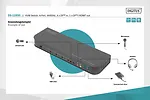 Digitus Przełącznik KVM, 4 portowy, 4K 60Hz, 4x DP IN, 1x DP OUT, 1x HDMI OUT, 2x USB A, 1x Audio IN&OUT