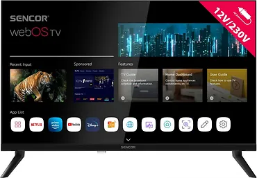 Sencor Telewizor 24 cale Smart webOS LG 12/240V SLE 24S830WB Wi-Fi BT