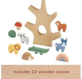 Fisher Price Wooden Drewniane drzewko zestaw klocków